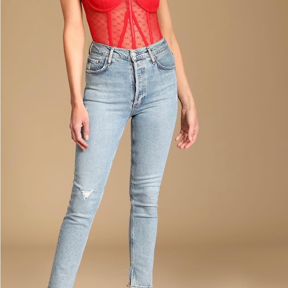 Red Mesh Corset Bodysuit XL - NWT - Picture 4 of 9